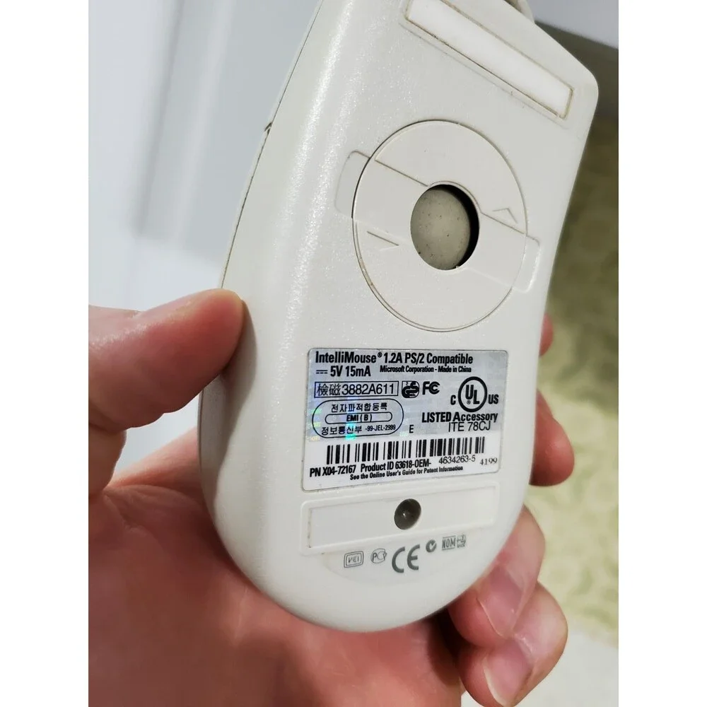 Microsoft Gateway IntelliMouse 1.2A PS/2 Compatible Wired Ball Mouse - Untested